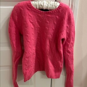 Ralph Lauren Vibrant Pink Kids Cable Knit 100 Percent Cashmere Sweater